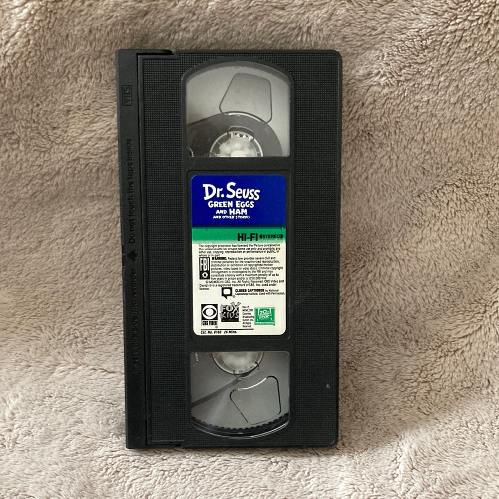 3/$12 Dr. Seuss Green Eggs and Ham VHS Tape